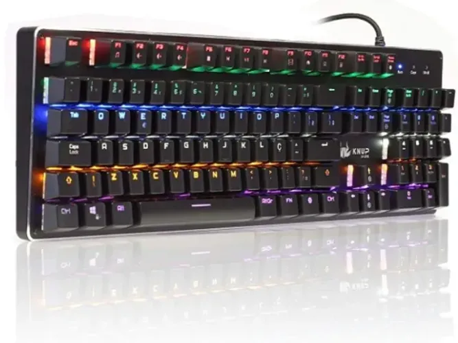 Teclado Gamer Mecânico Usb Knup KP-TM004 com Iluminacao de Led Rgb