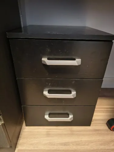 Gaveteiro com 3 gavetas altura de 47cm preto