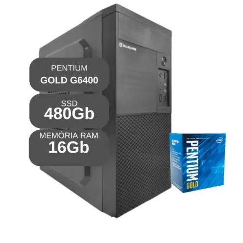 Computador Intel Pentium Gold G6400 - 16Gb Ram - SSD 480Gb Loja Coimbra Computadores 