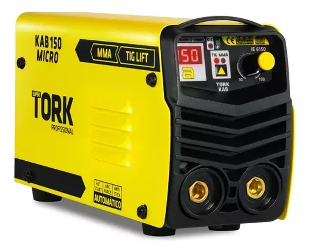 Máquina De Solda Inversora Super Tork Profissional Kab 150 Micro Amarela E Preta 50hz/60hz