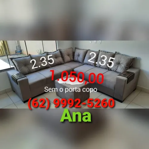 Sofá de canto 7 lugares novo (///)///