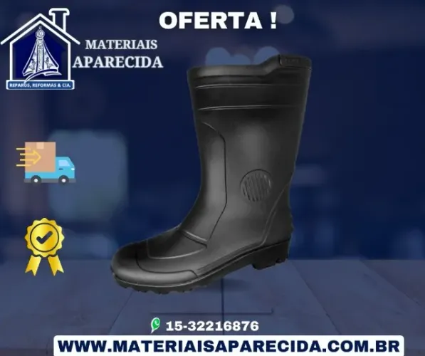 Bota Borracha Galocha Preto - novo 