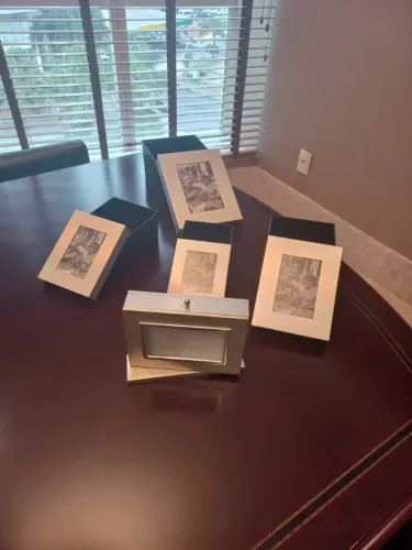 Conjunto - Caixas organizadoras e Porta Retrato Giratório