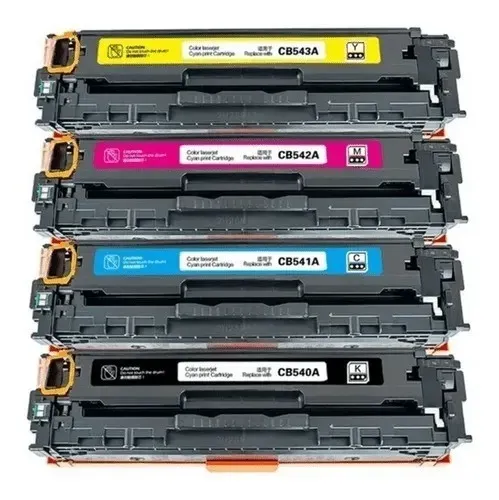 Kit 4 Toner Compatível HP CB540A CB541A CB542A CB543A CP1215 CP1510 CP1515 CP1518