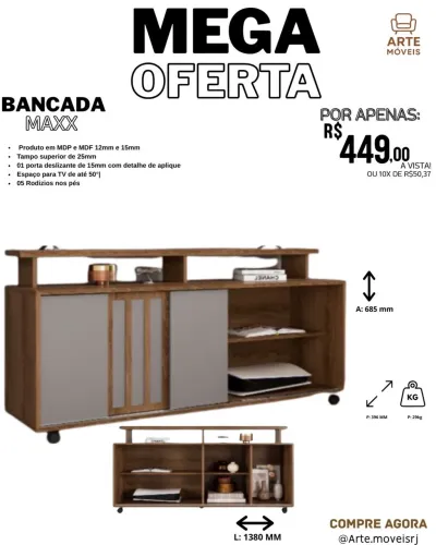 Bancada MAXX ? estilo, praticidade e resistência em um só móvel!