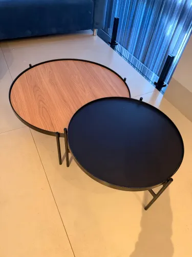 Conjunto de mesas de centro Redondas - Estilo industrial (Design Bandeja)