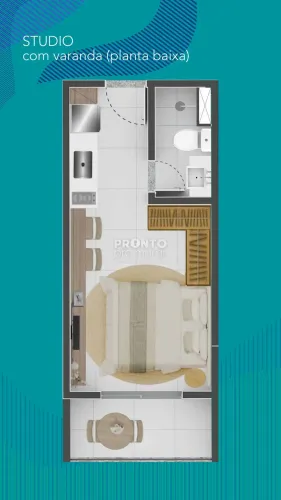 Flat com 1 quarto em Camacho