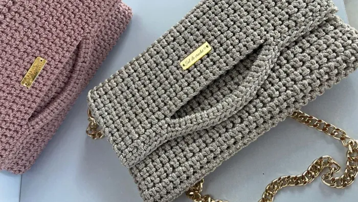 Bolsa Clutch, carteira em Crochê