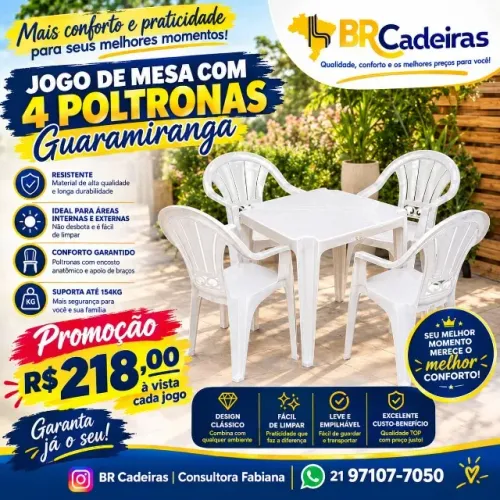 Mesa com poltronas Guaramiranga