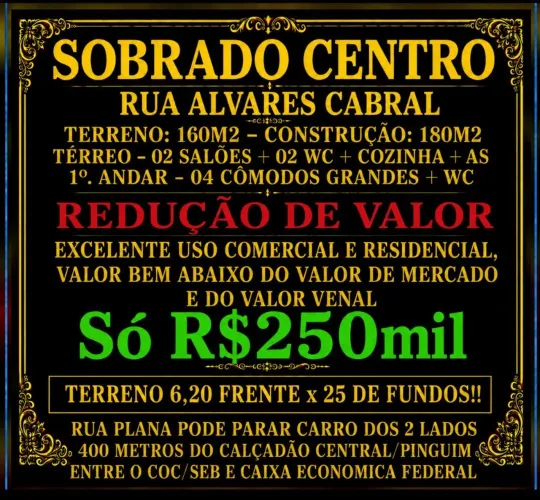 Sobrado residencial/comercial