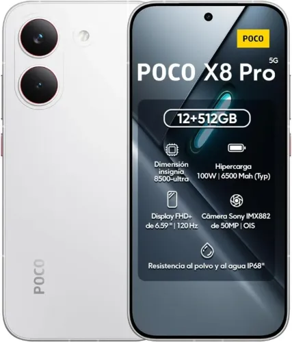 Smartphone Xiaomi Poco X8 Pro Max 5G Global 512GB 12GB RAM Dual SIM Tela 6.83" - Branco