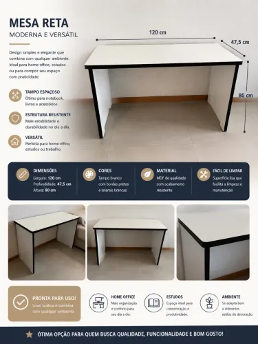 Mesa de Escritório/Home Office 120cm