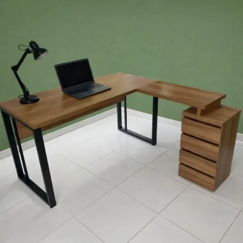 mesa estação de trabalho em L nova 