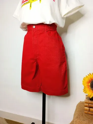 Shorts Mom Jeans Vintage Cintura Alta Impecável