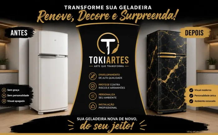 Envelopamento de geladeira e outros itens 