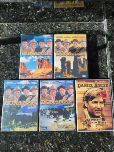 Lote 5 DVDs - Seriados Faroeste - Bonanza, Daniel Boone