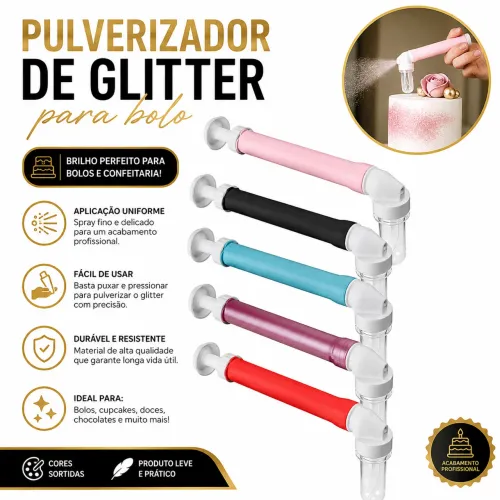 Pulverizador De Glitter Com Tubete - Bombinha Para Glitter