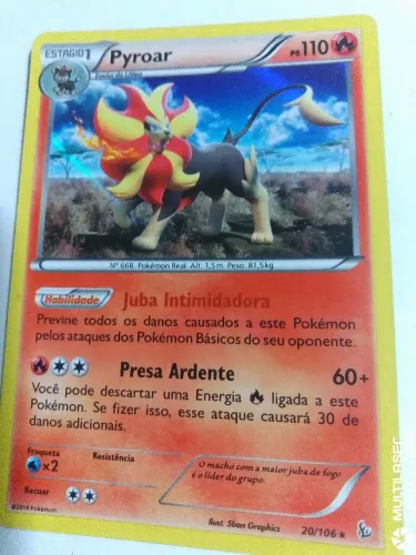 Carta pokémon original bem conservada Pyroar 