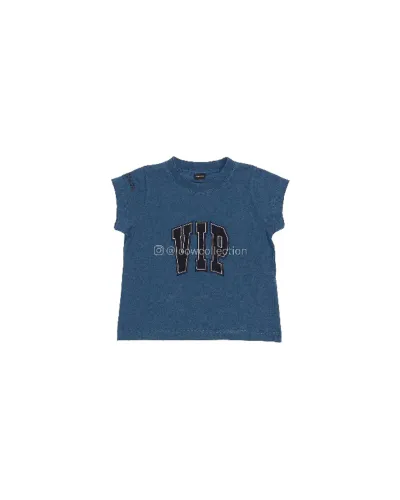 camiseta shrunken balenciaga "vip" em azul