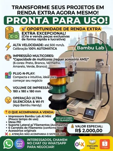 Impressora 3D Bambu lab A1 mini (sem AMS)