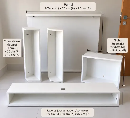 KIT COMPLETO EM MDF BRANCO