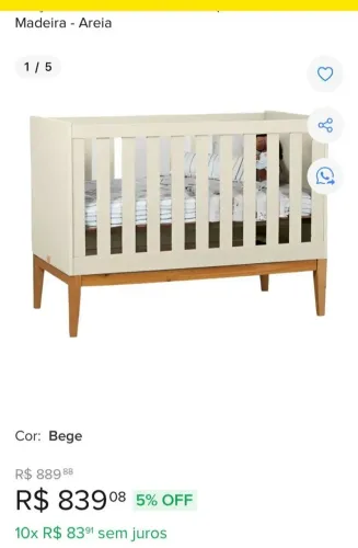 Berço bebê beje novo es ótimo estado