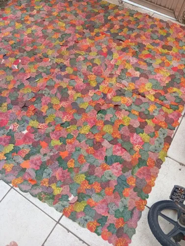 Painel cortina 2x2 metros folhas e tecido antigo
