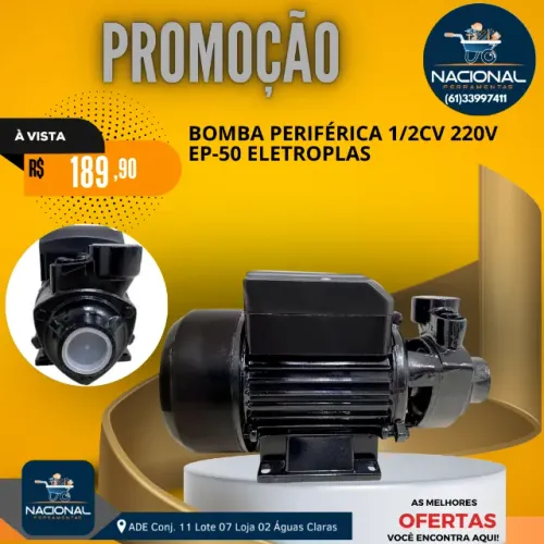 BOMBA D?ÁGUA PERIFÉRICA 1/2 CV
