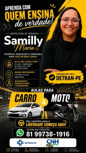 Primeira habilitação ( CNH do Brasil) instrutora credenciada