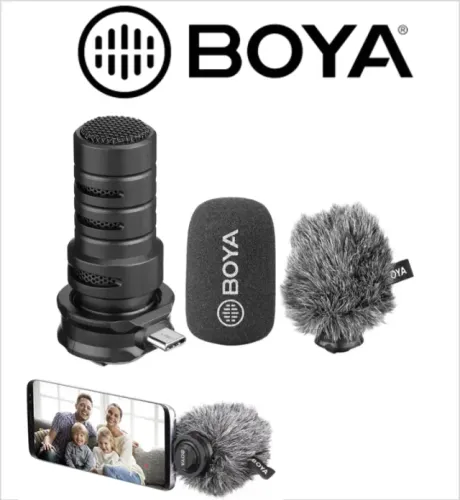Microfone Boya By-dm100 Usb C Preto