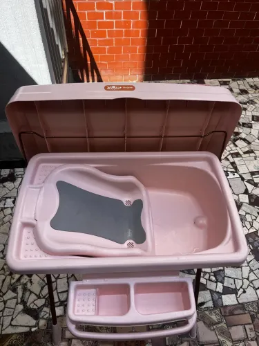 Banheira Trocador Burigotto rosa (Desmontável)