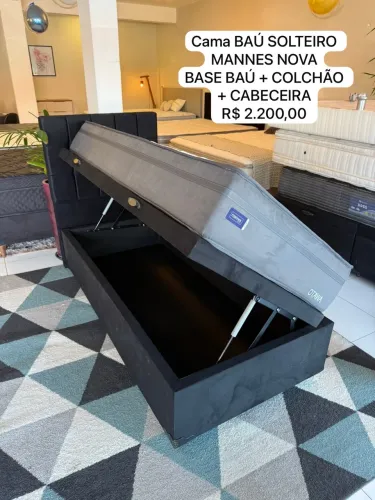 Cama de solteiro BAÚ MANNES NOVA - ENTREGA