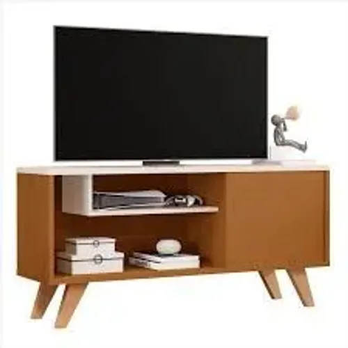 Rack Bancada Heitor com 1 Porta e Nicho Nature Off White