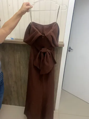 Vestido de Festa - Tamanho 38 - Marrom