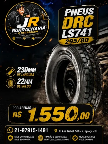 Pneu Novo 295 80 22,5 - DRC Importado