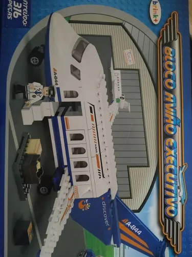 Bloco de Montar Avião Executivo da Marca Brink+ Bloco de Montar Minecraft Marca MG Blocks.