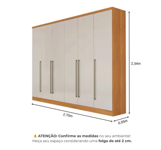 Guarda roupa de casal 6 portas 8 gavetas 