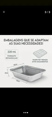 Marmita de alumínio  de 220 ml com a tampa transparente 