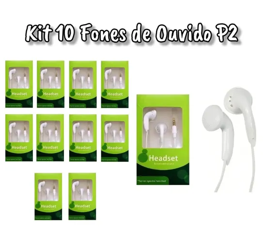 Kit 10 Fones P2 com microfone excelente qualidade ENVIO IMEDIATO!