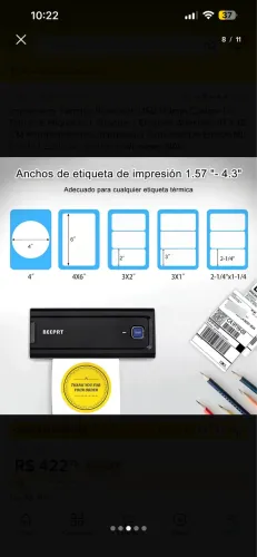 Impressora térmica Bluetooth 