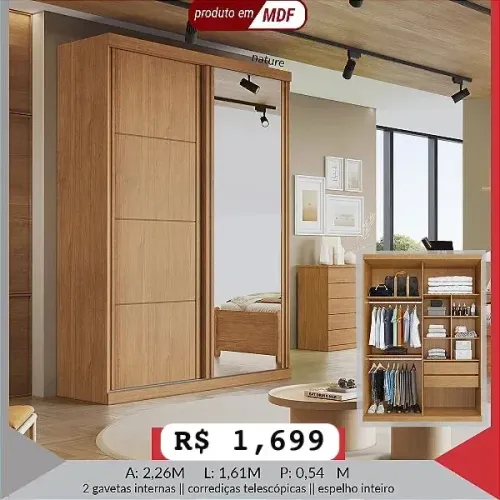 Guarda Roupa Angra 100% MDF