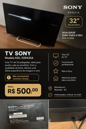 TV SONY 32? ? FUNCIONANDO PERFEITAMENTE