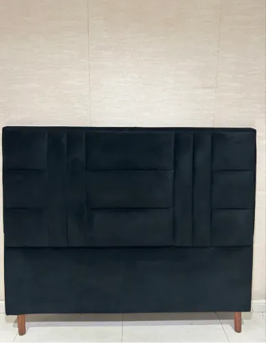 R$500 CABECEIRA CASAL VELUDO PRETO NOVA