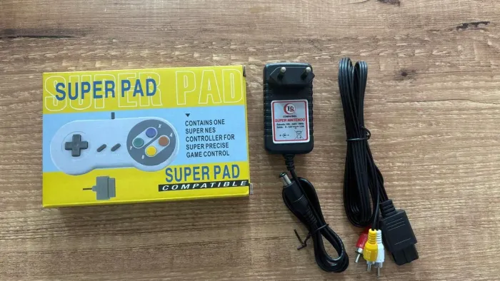 Kit Para Super Nintendo 1 Fonte + 1 Cabo De Vídeo + 1 Controle