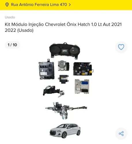 KIT MÓDULO INJEÇÃO CHEVROLET ONIX PLUS HATCH 1.0 TURBO AUTOMÁTICO 2021