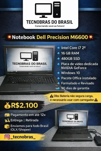 Notebook Dell Precision com teclado numérico e luminoso