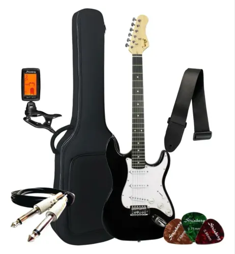 kit guitarra, acompanhada de amplificador sheldon gt1200 e pedaleira cuvave