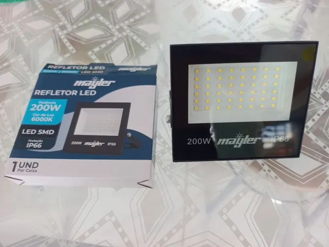 Refletor LED 200W Majler IP66 Branco Frio 6000K Alta Potência à Prova d'Água