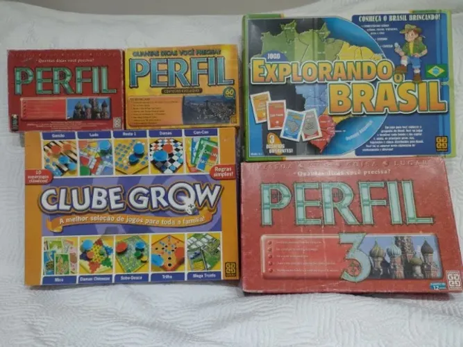 lote com cinco jogos originais da grow