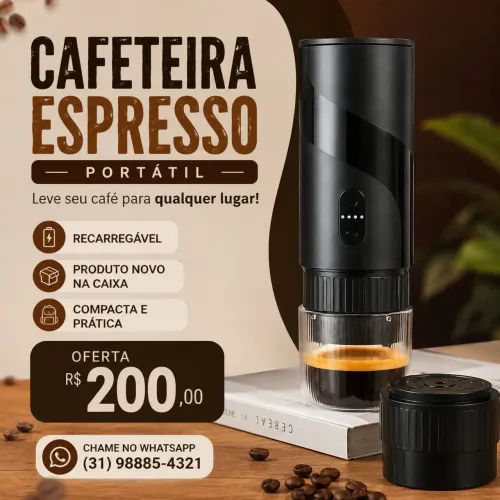 ? CAFETEIRA PORTÁTIL - PRATICIDADE EM QUALQUER LUGAR! ?